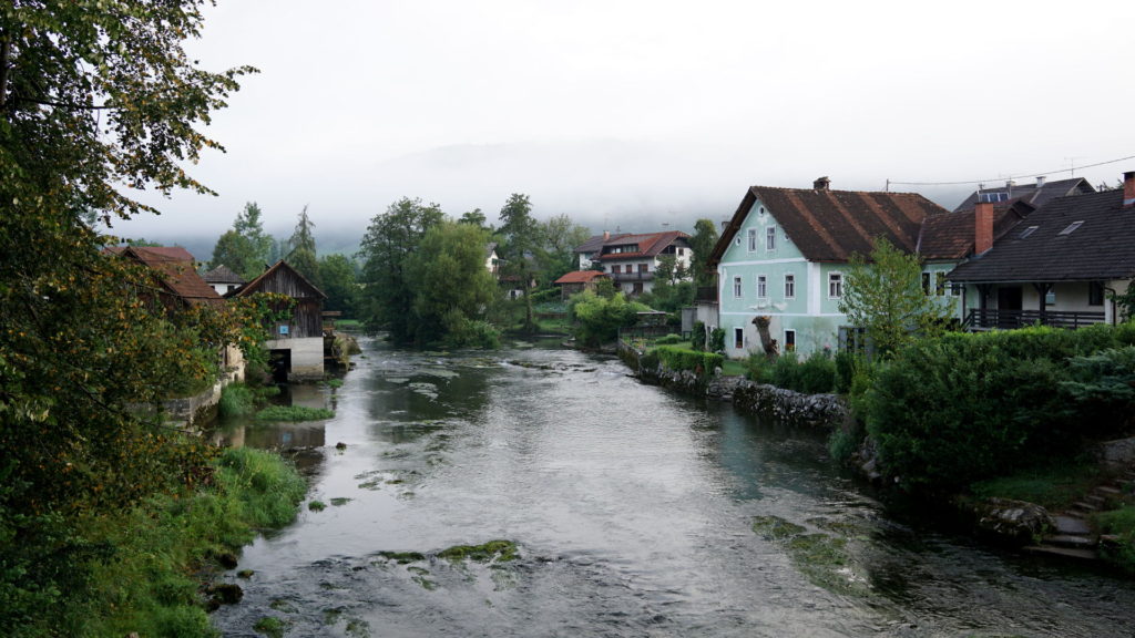 The river Krka flows through Krka