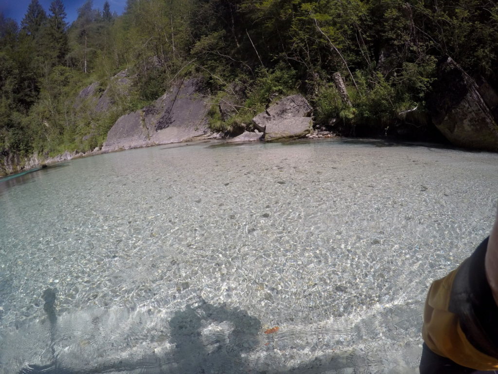Absolutely clear water in the Soca