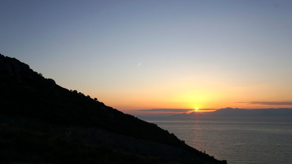 Auch so konnte es aussehen - Sonnenaufgang bevor es an den Fels ging